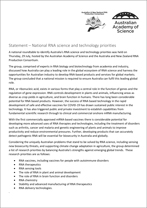 Statement—National RNA science and technology priorities