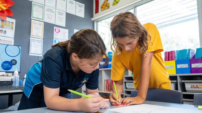 Students working together